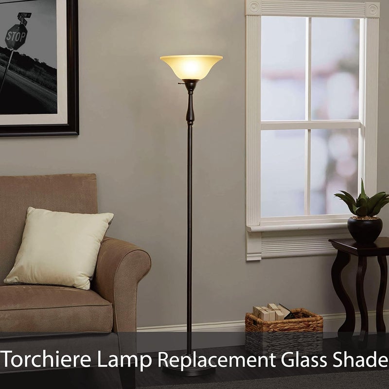 Aspen Creative 23518-11, Frosted Replacement Glass Shade for Medium Base Socket Torchiere Lamp, Swag Lamp and Pendant & Island Fixture, 10-3/8" Diameter x 3-7/8" Height - Image 4